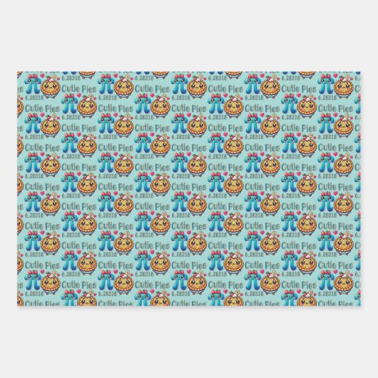 Spaß "Süsse Pies" Niedlich Pi Symbol & Pie Pub Geschenkpapier Set (Vorderseite 2)