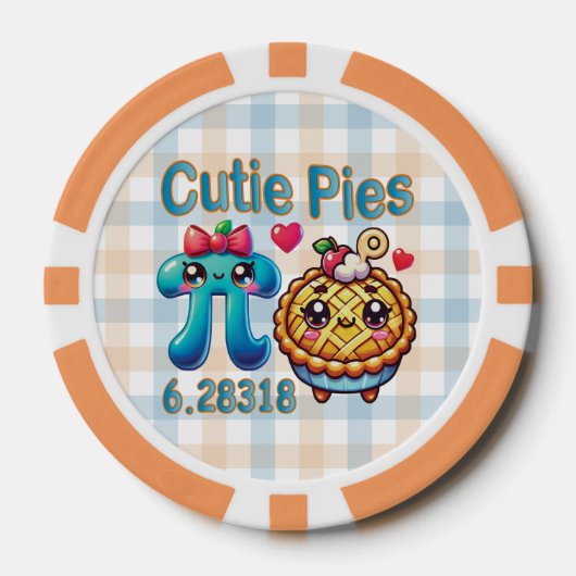 Spaß "Süsse Pies" Niedlich Pi Symbol & Pie Pub Pokerchips (Vorderseite)