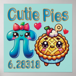Spaß "Süsse Pies" Niedlich Pi Symbol & Pie Pub Poster
