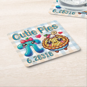 Spaß "Süsse Pies" Niedlich Pi Symbol & Pie Pub Rechteckiger Pappuntersetzer