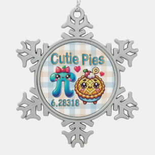 Spaß "Süsse Pies" Niedlich Pi Symbol & Pie Pub Schneeflocken Zinn-Ornament