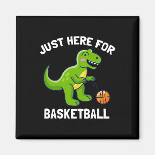 Spaß T-Rex hier für Basketball Dinosaurier Magnet
