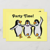 Spaß tanzende Pinguine Party Zeit! Einladung (Vorne/Hinten)