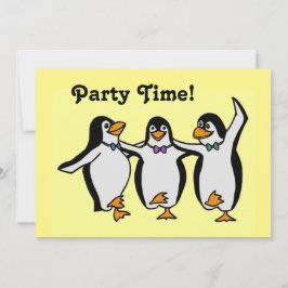 Spaß tanzende Pinguine Party Zeit! Einladung