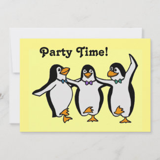 Spaß tanzende Pinguine Party Zeit! Einladung