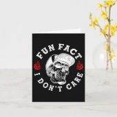 Spaß Tatsache ich Dont Care Funny Skeleton Sarcast Karte (Gelbe Blume)