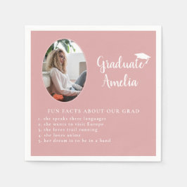 Spaß Tatsache über Graduate Pink Foto Abschluss Serviette