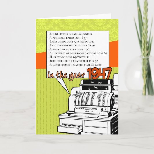 Spaß-Tatsachen-Geburtstag - Lebenshaltungskosten Karte (Vorderseite)