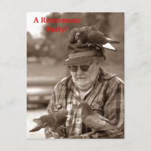 Spaß-Tauben-Vogel-Mann-Ruhestands-Party Einladung