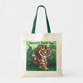 Spaß-Tiger-personalisierte Buch-Tasche Tragetasche