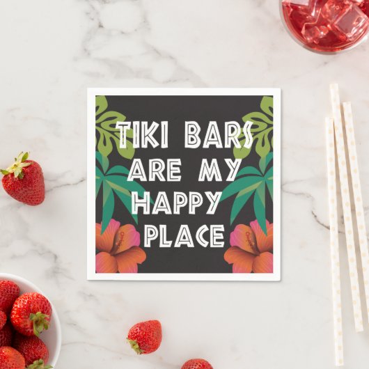 Spaß Tiki Bars sind mein glücklicher Ort Serviette (Beispiel)