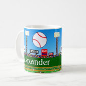 Spaß-trägt personalisierter Baseball-Tassen-Junge Kaffeetasse (Vorderseite Links)