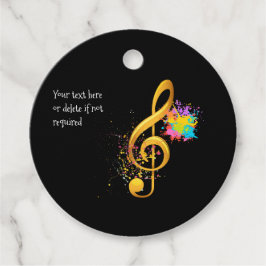 Spaß Treble Clef musikalische Note. Bearbeitbarer Geschenkanhänger