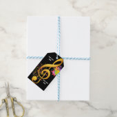 Spaß Treble Clef musikalische Note. Bearbeitbarer  Geschenkanhänger (Mit Garn)