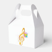 Spaß Treble Clef musikalische Note. Bearbeitbarer Geschenkschachtel (Rückseite)