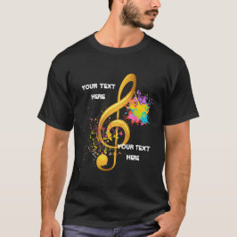 Spaß Treble Clef musikalische Note. Bearbeitbarer T-Shirt
