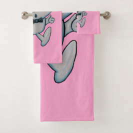 Spaß treibt die weiße, sonnige Orangennase in leuc Badhandtuch Set