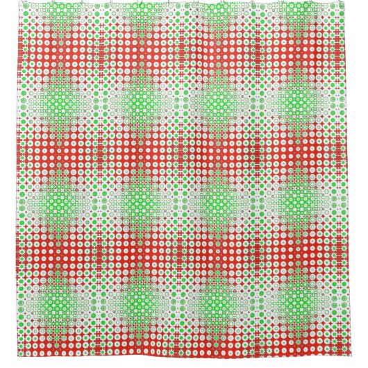 Spaß, trendig-grün, rot, gelb duschvorhang (Vorderseite)