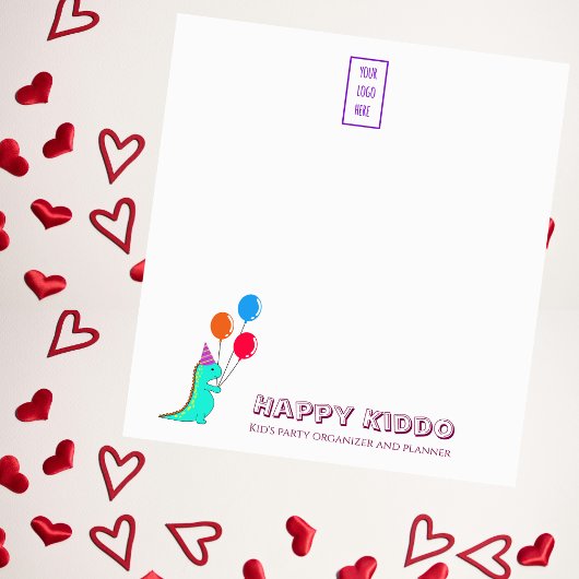 Spaß Trex mit Party Hut und Balloons Party Planer Notizblock