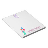 Spaß Trex mit Party Hut und Balloons Party Planer Notizblock (angewinkelt)