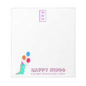 Spaß Trex mit Party Hut und Balloons Party Planer Notizblock (Vorderseite)