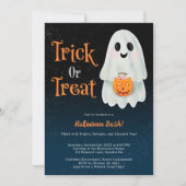 Spaß Trick oder ghost kürbiskürbis Halloween-Party Einladung (Vorderseite)