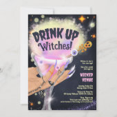 Spaß Trinken Hexen Halloween Girls Nacht out Einladung (Vorderseite)