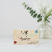 Spaß-Tutor-Visitenkarte Visitenkarte (Stehend Vorderseite)