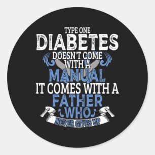 Spaß Typ 1 Diabetes Diabetisches T1D Bewusstsein M Runder Aufkleber
