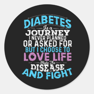 Spaß Typ 1 Diabetes T1d Diabetische Bewusstsein Fr Runder Aufkleber