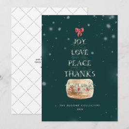 Spaß Typografie Grün Silver Weihnachtsbaum Schnee Feiertagskarte