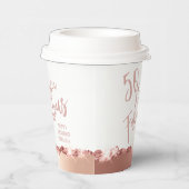 Spaß Typografie Rose Gold Fünfzig & Fabulous Gebur Pappbecher (Rechts)