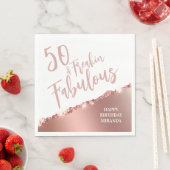 Spaß Typografie Rose Gold Fünfzig & Fabulous Gebur Serviette (Beispiel)