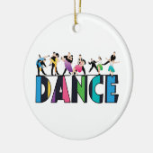 Spaß u. bunter gestreifter Tänzer-Tanz Keramikornament (Links)