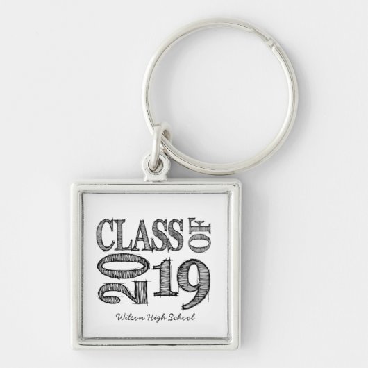 Spaß u. einfache Stift-Skizze-Klasse von Abschluss Schlüsselanhänger (Vorne)