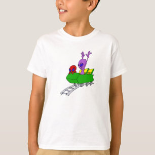 Spaß u. erschrockenes alien auf Untersetzer T-Shirt