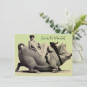 Spaß u. festliche antike Grill-Grill-Einladungen Einladung (Stehend Vorderseite)