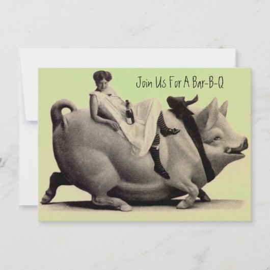 Spaß u. festliche antike Grill-Grill-Einladungen Einladung (Vorderseite)
