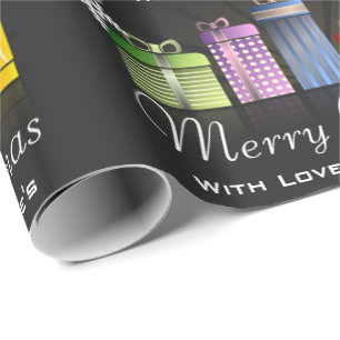 Spaß u. festliche personalisierte frohe geschenkpapier