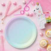 Spaß u. modernes Pastellrosa, Blau, Grün, gelbes Pappteller (Party)