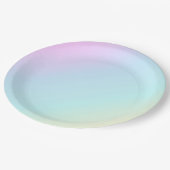 Spaß u. modernes Pastellrosa, Blau, Grün, gelbes Pappteller (Schrägansicht)