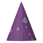 Spaß u. niedlicher Mops-lila Herz-Entwurf Partyhütchen (Rückseite)