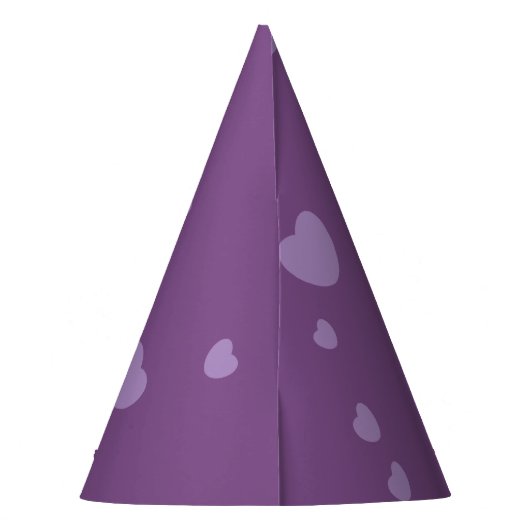 Spaß u. niedlicher Mops-lila Herz-Entwurf Partyhütchen (Rückseite)