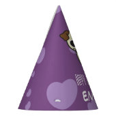 Spaß u. niedlicher Mops-lila Herz-Entwurf Partyhütchen (Links)