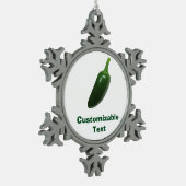 Spaß u. würziger Jalapeno-Pfeffer Schneeflocken Zinn-Ornament (Links)