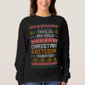 Spaß UGLY CHRISTMAS BITCOIN Imitats Strick Muster Sweatshirt (Vorderseite)