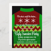 Spaß Ugly Christmas Sweater Party Einladung (Vorne/Hinten)