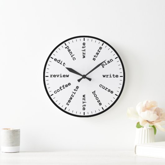 Spaß-Uhr des lustigen Schriftstellers beim Schreib Große Wanduhr (Zuhause)