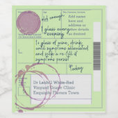 Spaß UK-Verschreibung für WEIN Personalisiertes Ge Weinetikett (Einzelnes Label)