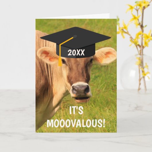 Spaß und Alberner Kuh-Abschluss Karte (Gelbe Blume)